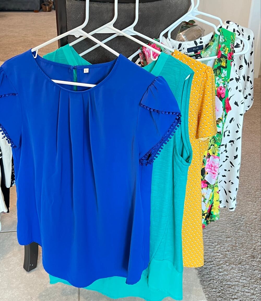 LOT of Women's Tops Blouse Sz L Hilary Radley Eclair Adrienne Vitadini 7th Ave